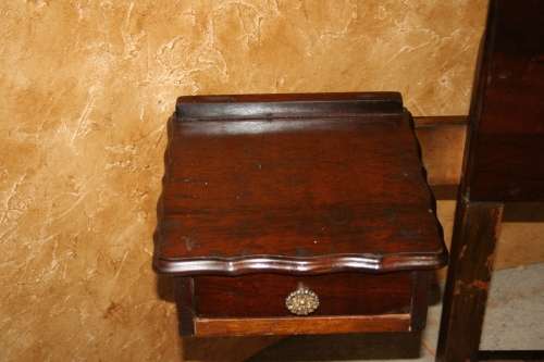 A GORGEOUS IMBUIA DOUBLE HEADBOARD WITH TO SIDE TABELS ATTACHED TO THE HEADBOARD!!!