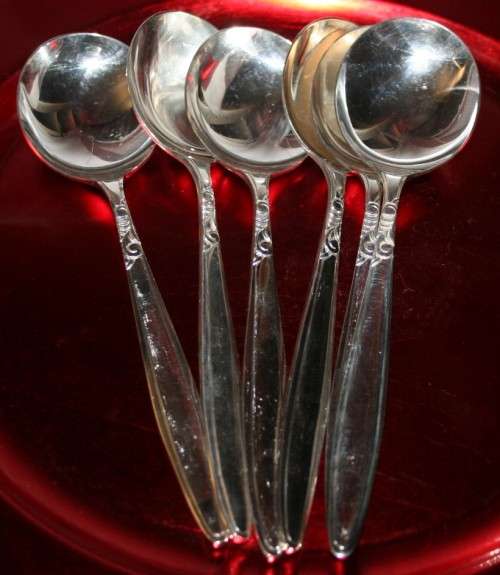 SIX ELEGANT HIRAM WILD SHEFFIELD ENGLAND SOUP SPOONS - FANTASTIC QUALITY!!! BID PER EACH!!!