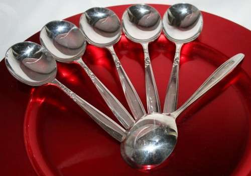 SIX ELEGANT HIRAM WILD SHEFFIELD ENGLAND SOUP SPOONS - FANTASTIC QUALITY!!! BID PER EACH!!!