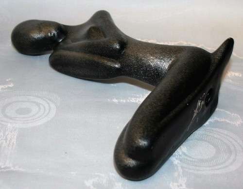 Vintage Ceramic sculpture of a nude lady silver ceramic.  This beautiful piece has a silver color