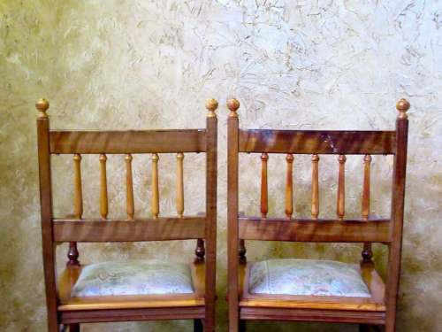 TWO EXQUISITE SOLID YELLOW WOOD & AFRICAN BLACKWOOD CARVER CHAIRS STUNNING DETAIL -BID PER EACH