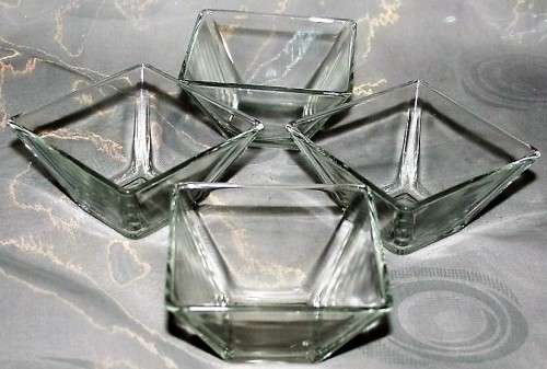 VERY HANDY TO HAVE SQUARE SHAPED CLEAR GLASS BONE OR SAUCE DISHES -