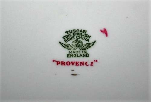 A gorgeous Tuscan English bone china trio set The Naples pattern "PROVENCE" Lots of Gold, Deep Red!