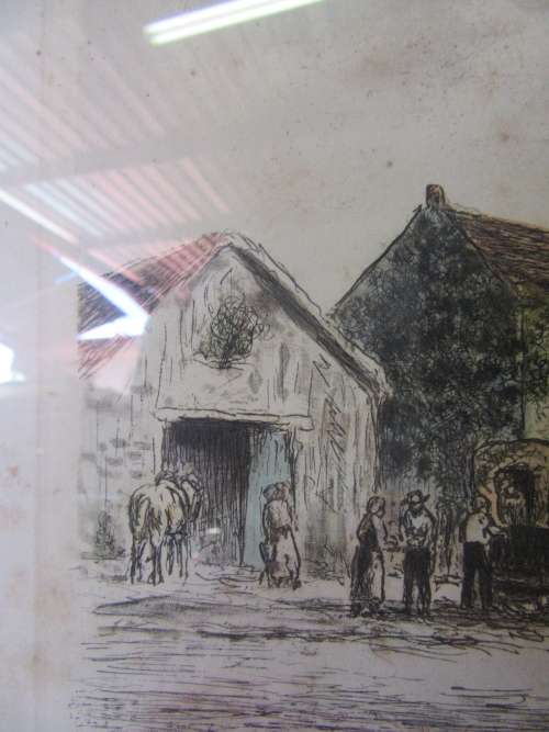 A STUNNING VINTAGE/ANTIQUE PRINT/SCETCH/WATER COLOR