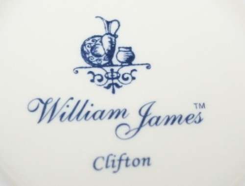 This is a William James English Porcelain Soup Bowls. The blue and white colors are of two people