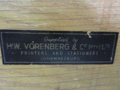 WOW A RARE FIND ANTIQUE WOODEN FILING BOX SUPPLIED BY HW VORENBERG & CO PRINTERS & STATIONERS