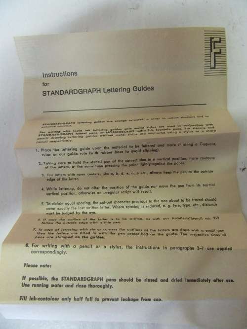 A FANTASTIC STANDARD GRAPH LETTERING GUIDE IN ORIGINAL BOX FOR ALL THE STATIONARY COLLECTORS!!!