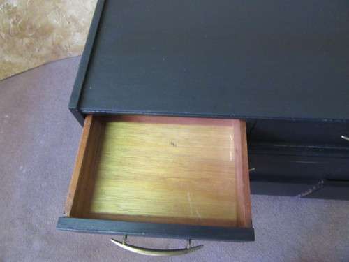 A FANTASTIC VINTAGE UNIT WITH SEVEN DRAWER STUNNING - FINISHED IN BLACK CHALK PAINT