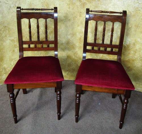 TWO GORGEOUS SOLLID WOOD DINING CHAIRS UPHOLSTERY IN GOOD CONDITION  BID PER EACH!!!