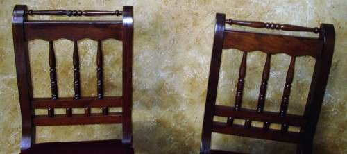 TWO GORGEOUS SOLLID WOOD DINING CHAIRS UPHOLSTERY IN GOOD CONDITION  BID PER EACH!!!