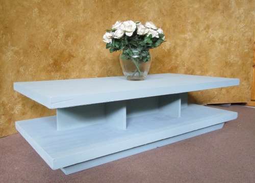 WOW A VERY PRACTICAL COFFEE TABLE - WITH LOTS OF SPACE FOR BOOKS FINISHED IN A DUCK EGG CHALK PAINT
