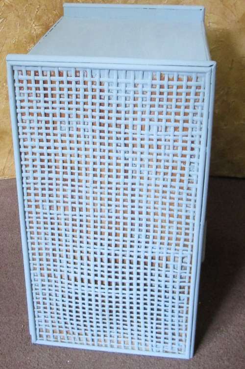 A MARVELOUS SORAGE UNIT OR BEDSIDE CABINET WITH DRAWER & DOOR FINISHED IN DUCK EGG CHALK PAINT