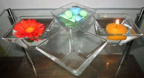 VERY HANDY TO HAVE SQUARE SHAPED CLEAR GLASS BONE OR SAUCE DISHES -