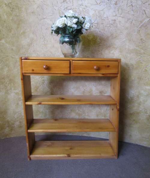 SOMETHING DIFFERENT A SOLLID WOOD BOOKSHELF - WITH TWO DRAWERS ON TOP MARVELOUS