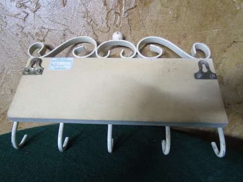 A MARVELOUS MOSAIC WALL MOUNTED COAT HANGER - BEAUTIFUL CHABBY CHIC DECOR