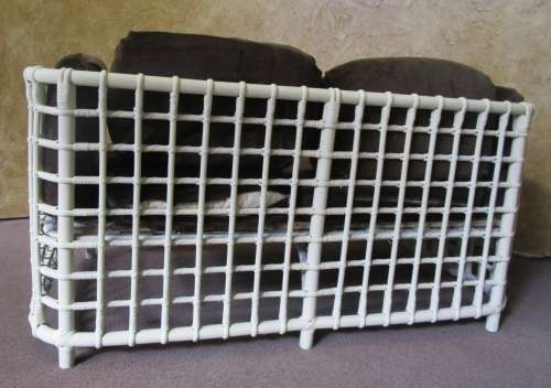 A AWESOME VINTAGE DOUBLE SEATER CANE COUCH FINISHED IN A ROYAL IVORY CHALK PAINT