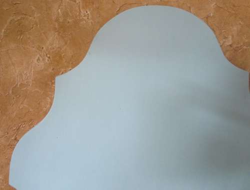 TWO MARVELOUS SINGLE HEAD BOARDS WITH A STUNNING SHAPE FINISHED IN A DUCK EGG CHALK PAINT - BID P/E