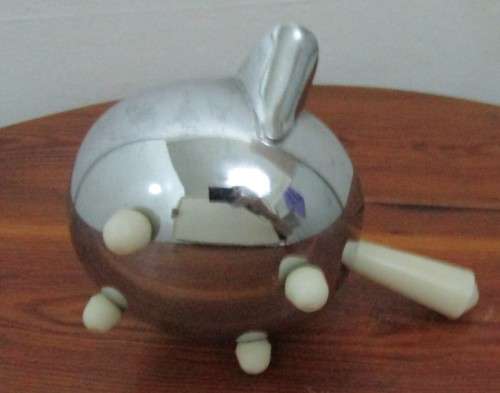 1950s Vintage Ever hot Teapot, Milk Creamer Chrome plated, insulated, earthenware