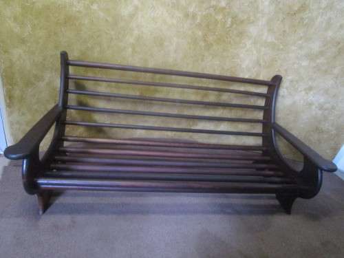A VERY DIFFERENT VINTAGE LARGE SOLLID WOOD BENCH IN GOOD CONDITION STUNNING PIECE OF FURNITURE