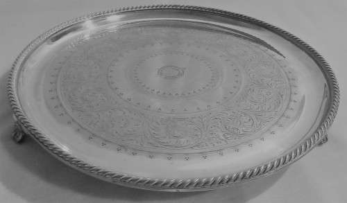 A STYLISH SILVER TRAY MARKED CASTLE PACKETS - 1A ELKINGTON & CO