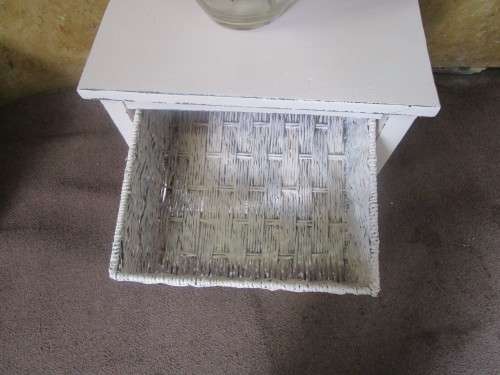 A MARVELOUS PAINTED UNIT WITH TWO WOVEN BASKETS