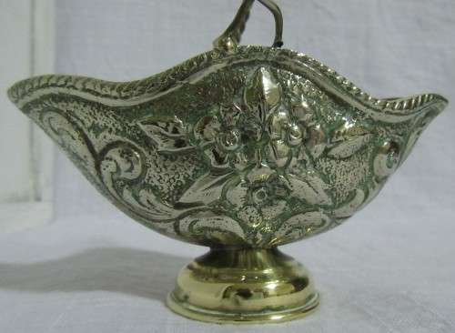 Vintage Decorative Brass Basket is also a Footed Brass Centerpiece Bowl with  Embossed detail