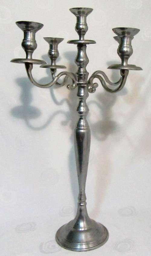 A Elegant Silver Aluminium Candelabra For Five Candles stunning centre piece(Height 71.5cm)