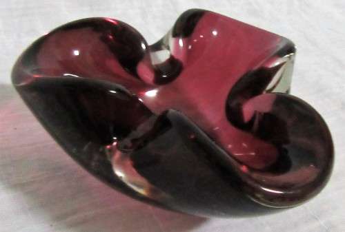 A vintage  Murano ashtray from heavy red glass makes a wonderful gift for men collector
