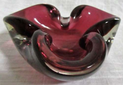 A vintage  Murano ashtray from heavy red glass makes a wonderful gift for men collector