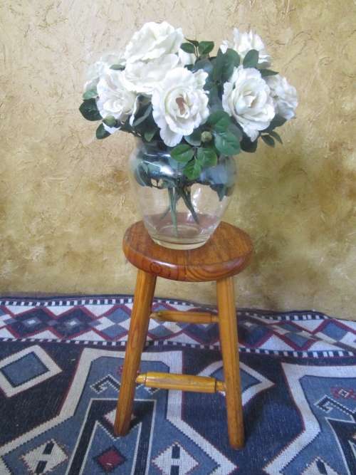 A LOVLEY SOLLID WOOD MILKING CHAIRS OR SIDE TABLE - WILL LOOK STUNNING IN A SHABBY CHIC TECNIQUE