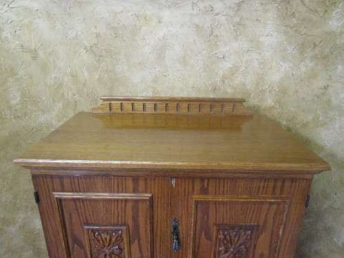 THE PERFECT LIQOUR CAB WITH FOUR DETAILED CARVED DOORS - LINEN CUPBOARD - OFFICE/TV CUPBOARD