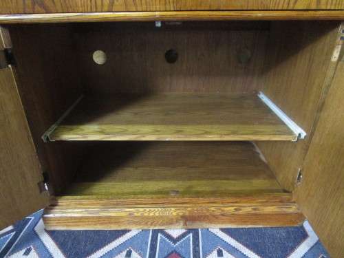 THE PERFECT LIQOUR CAB WITH FOUR DETAILED CARVED DOORS - LINEN CUPBOARD - OFFICE/TV CUPBOARD