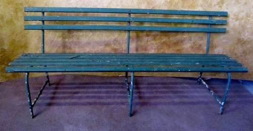 A LOVLEY RUSTIC OLD SHABBY CHIC VINTAGE GARDEN BENCH 1.76M LONG LOVE THE UNDESDURBED PATINA