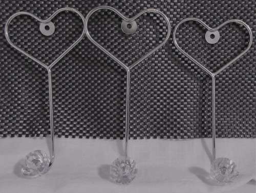 THREE MARVELOUS STAINLESS STEEL COUT HOOKS - WITH DIMANTE DETAIL - BID PER ECH