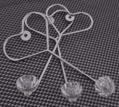 THREE MARVELOUS STAINLESS STEEL COUT HOOKS - WITH DIMANTE DETAIL - BID PER ECH