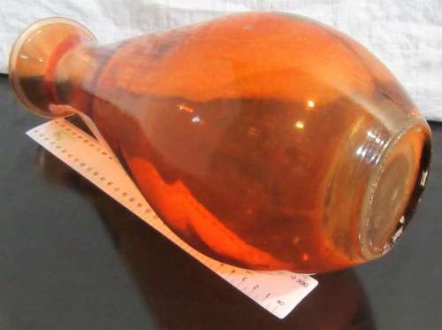 A Large Orange Bud  Cylindrical Glass Tall Flower Vase stunning Home Decor