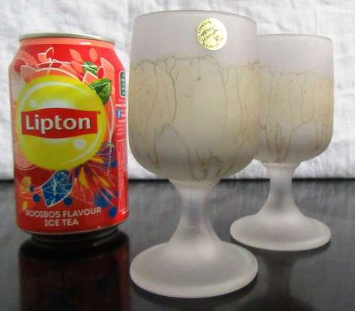 FOUR AMAZING CRYSTAL GLASSES  BY AZKAROT MADE IN  JHUDA IN ISRAEL - HAND PAINTED - BID PER EACH