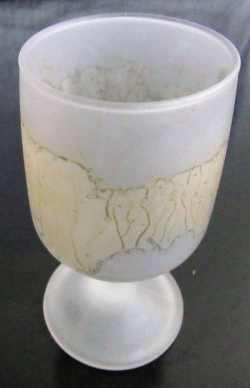 FOUR AMAZING CRYSTAL GLASSES  BY AZKAROT MADE IN  JHUDA IN ISRAEL - HAND PAINTED - BID PER EACH