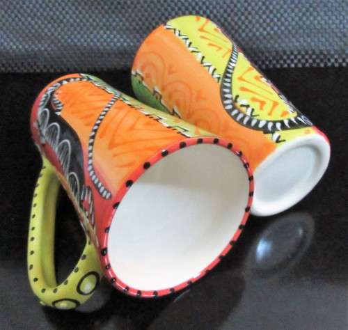 Two Tall Amazing Designed Latte Coffee Mugs - BID PER EACH
