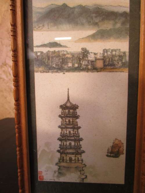 THREE LOVLEY WOODEN FRAMED JAPANESE PICTURES - STUNNING ORIENTAL DECOR BID PER EACH