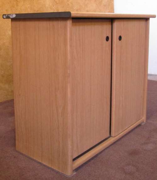 A FANTASTIC FILING CUPBOARD WITH TO SLIDING DOORS PERFECT FOR A HOME OFFICE