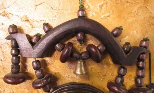 Awesome ornately etched old  gong with burled wood striker-mallet. The gong has loud sound that ling