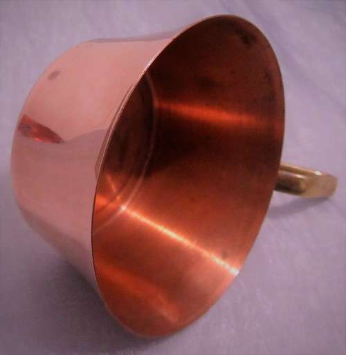 XMAS PROMOTION !!!!  attractive antique tin-lined half pint copper cups with a brass handle.