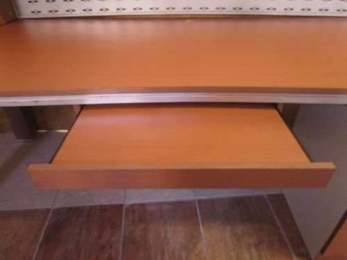 A fantastic modern "curved" reception  desk with brushed steel front in great condition