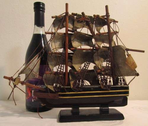 Vintage handcrafted model ship. The detail on this piece is just amazing!
