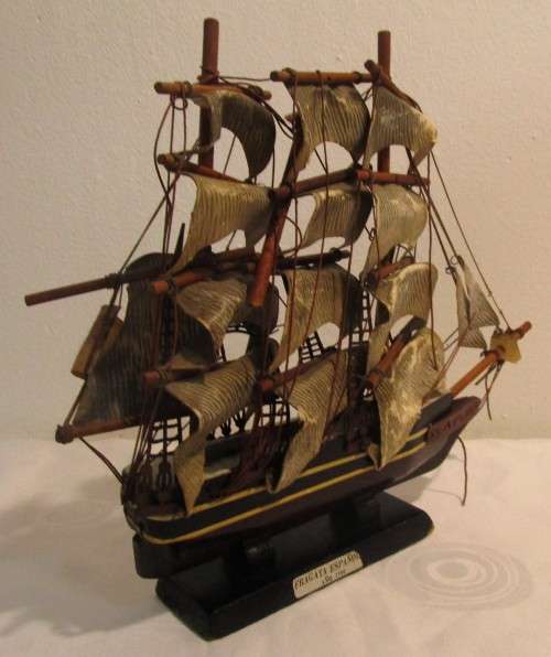 Vintage handcrafted model ship. The detail on this piece is just amazing!