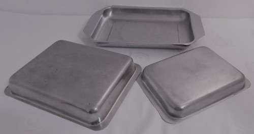 Three Stainless Steel Bake and Roast Pans