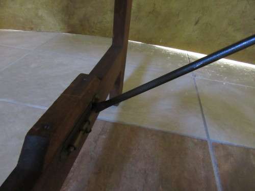 A TRENDY 12 SEATER FOLD UP TABLE WITH A SOLID WOOD FRAME AND SHABBY CHIC TOP