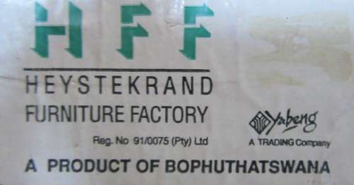 A STUNNING TWO DOOR SHOW/BOOK CASE FROM HEYSTECK RAND FURNITURE FACTORY A PRODUCT OF BOPHUTHATSWANA