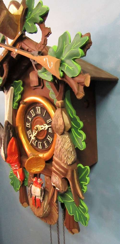 LOVLEY VINTAGE CUKOO WALL CLOCK - MADE IN GERMANY SERVICED TESTED AND WORKING